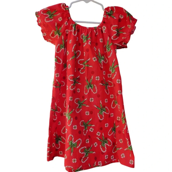 Handmade Boutique-style Girl's 4T Christmas Dress, Red, Candycane Peppermint - Picture 1 of 6